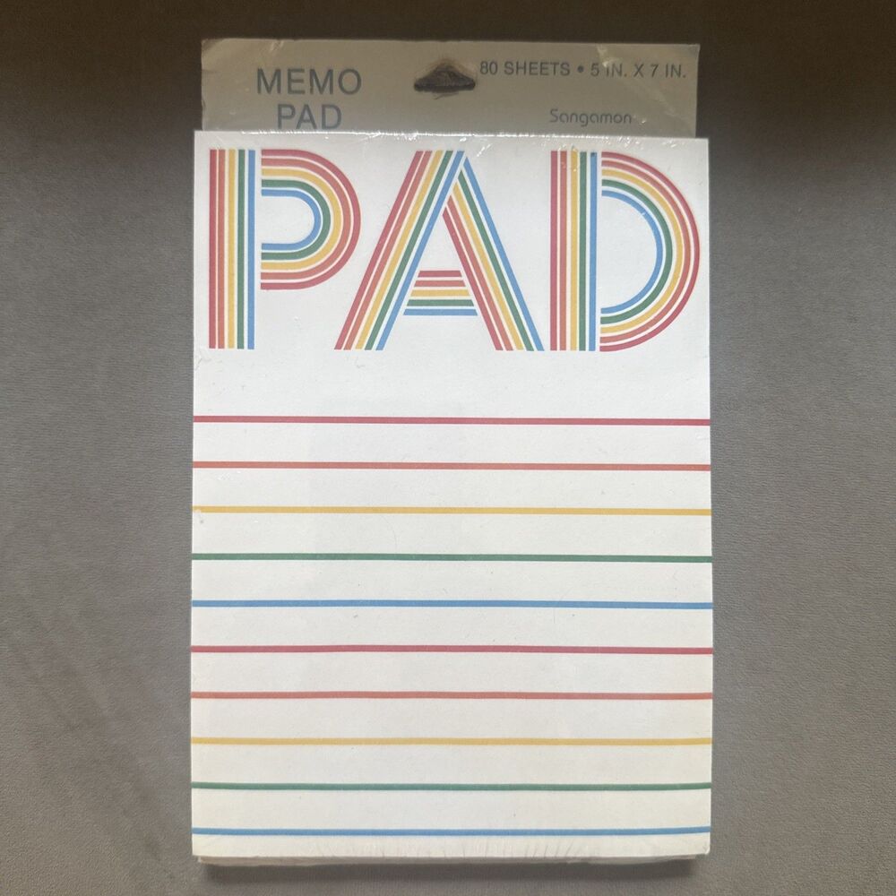 NEW Vintage Sangamon PAD Writing Notepad Paper Memo Design Stationery SEALED